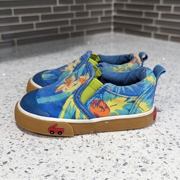 See Kai Run Pablo Slip on Sneaker Tropical Hawaiian Vans Toddler Kids Boy Girl 4 - Picture 3 of 8